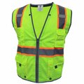 Ge Green Engineer Vest W/Contrast Trims 8 Pocket, XL GV086GXL